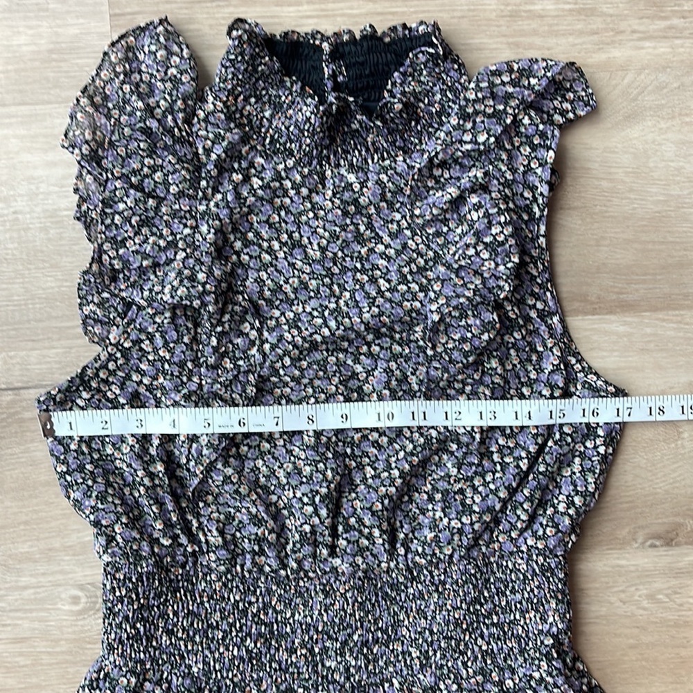 Lulu’s Evalina Black Floral Print Mock Neck Midi Dress - Picture 5 of 9